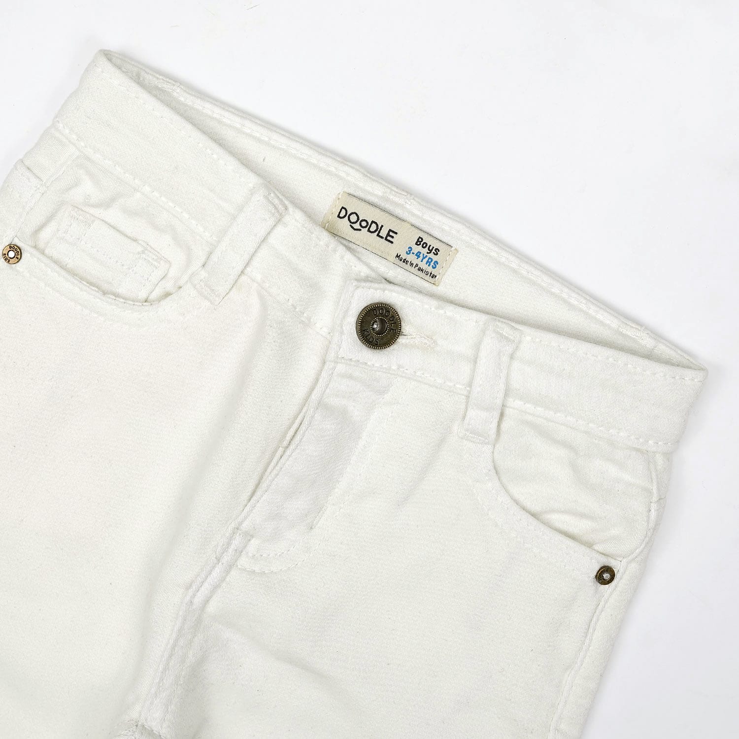 Boys White Basic Jeans