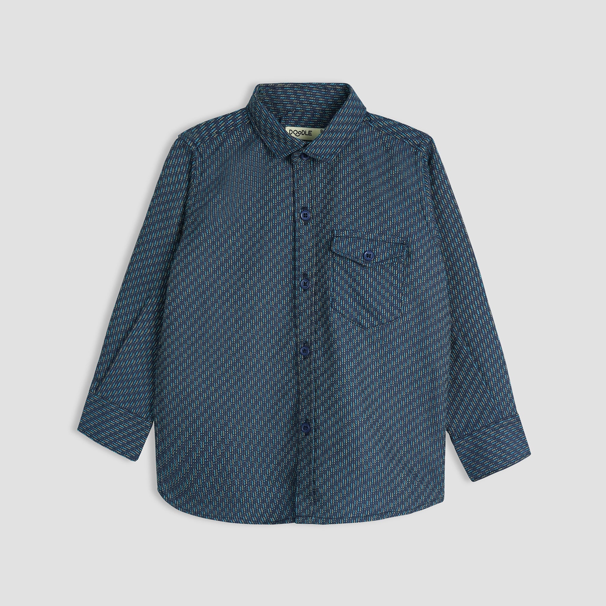 SINGLE POCKET TEXTURED SHIRT