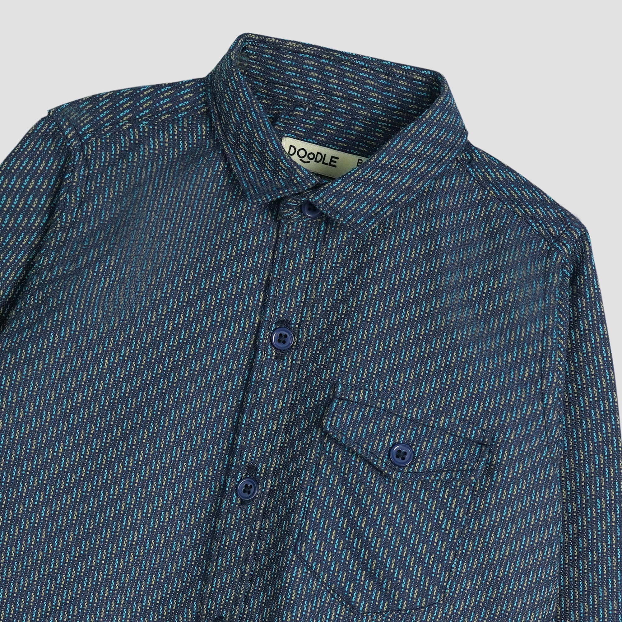 SINGLE POCKET TEXTURED SHIRT