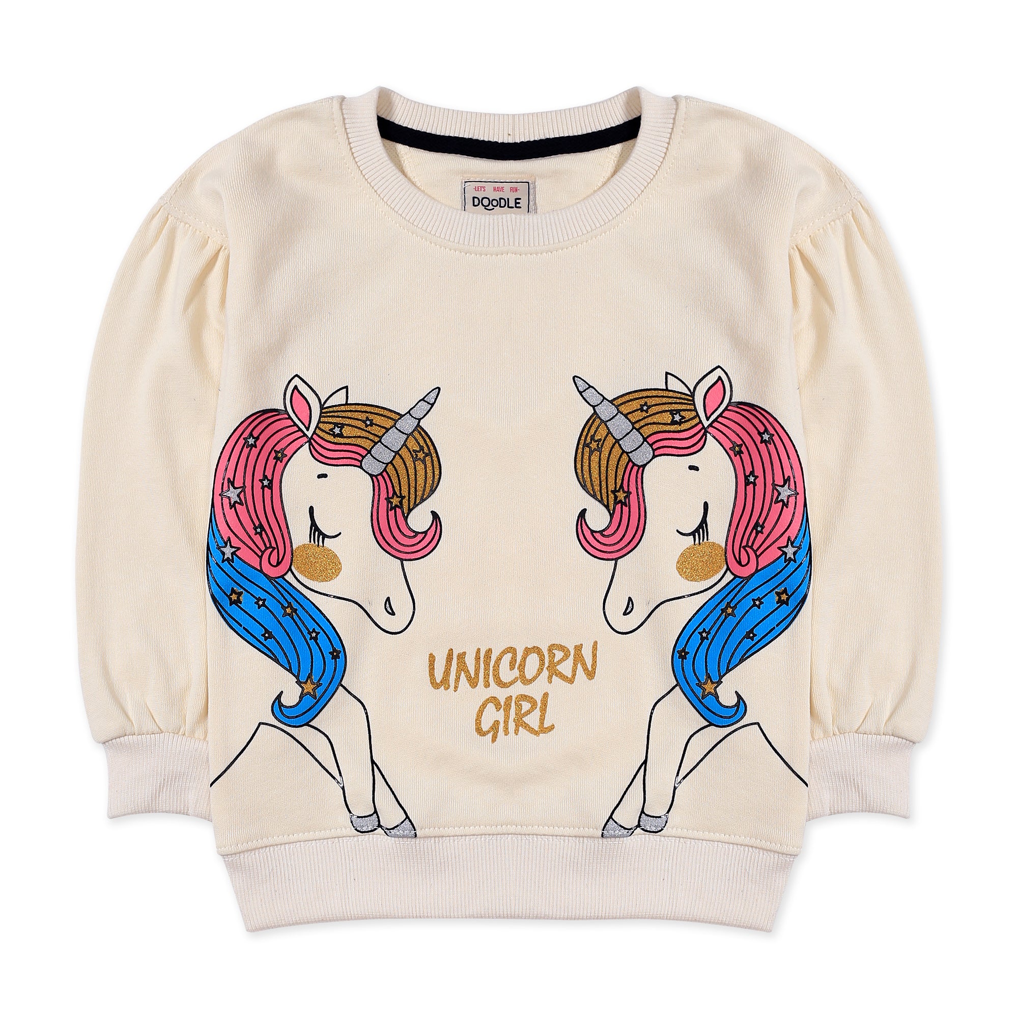 Oatmeal Unicorn Graphic Magical Sweatshirt