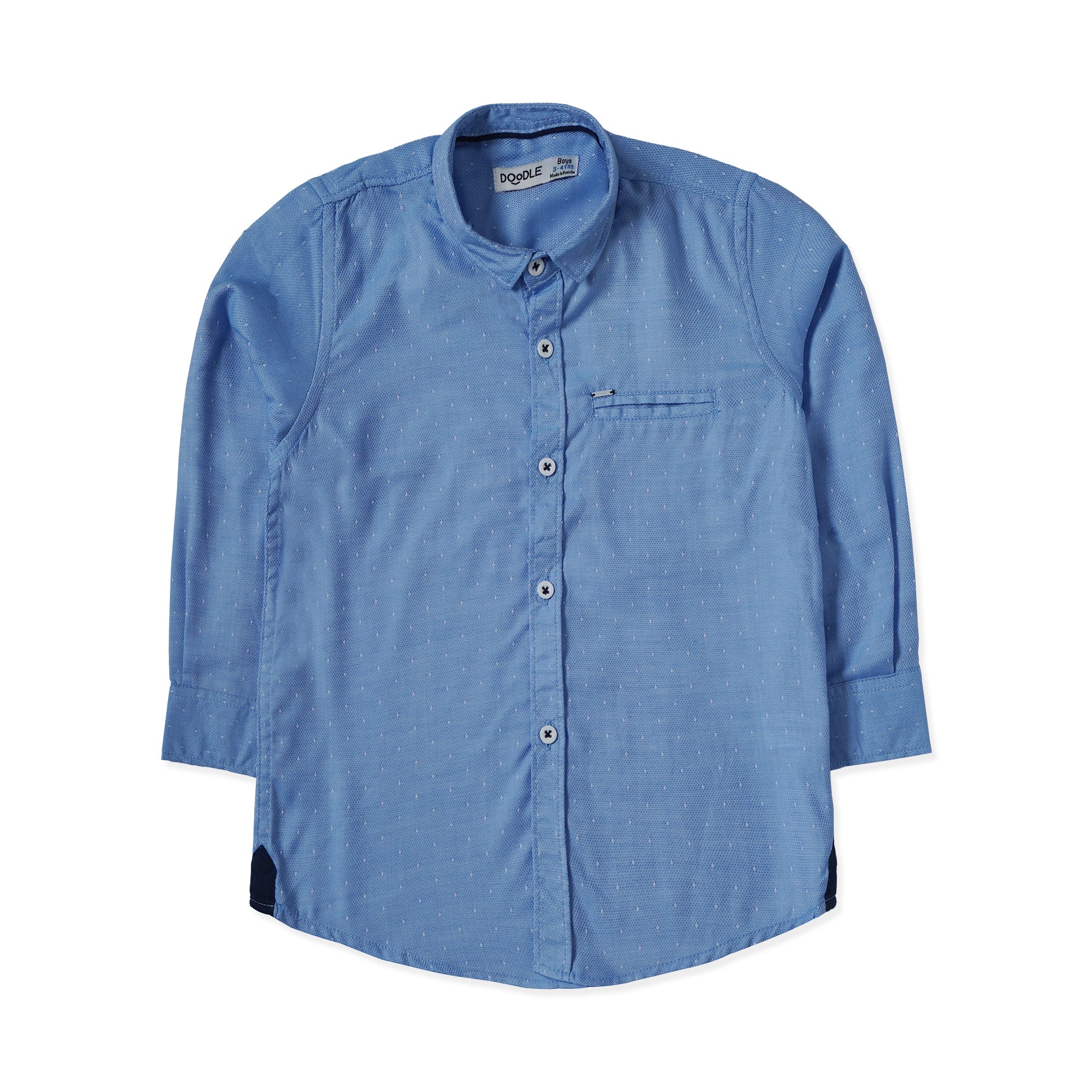 Sky Blue Self-Textured Shirt
