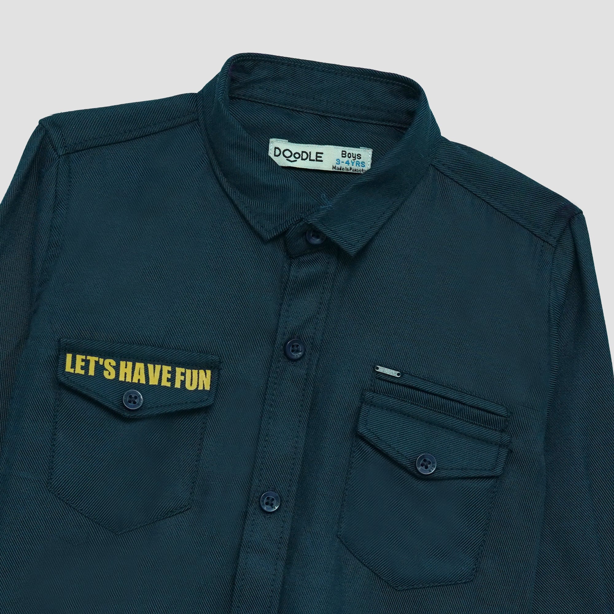 CBTS-24-DOUBLE POCKET SLOGAN SHIRT