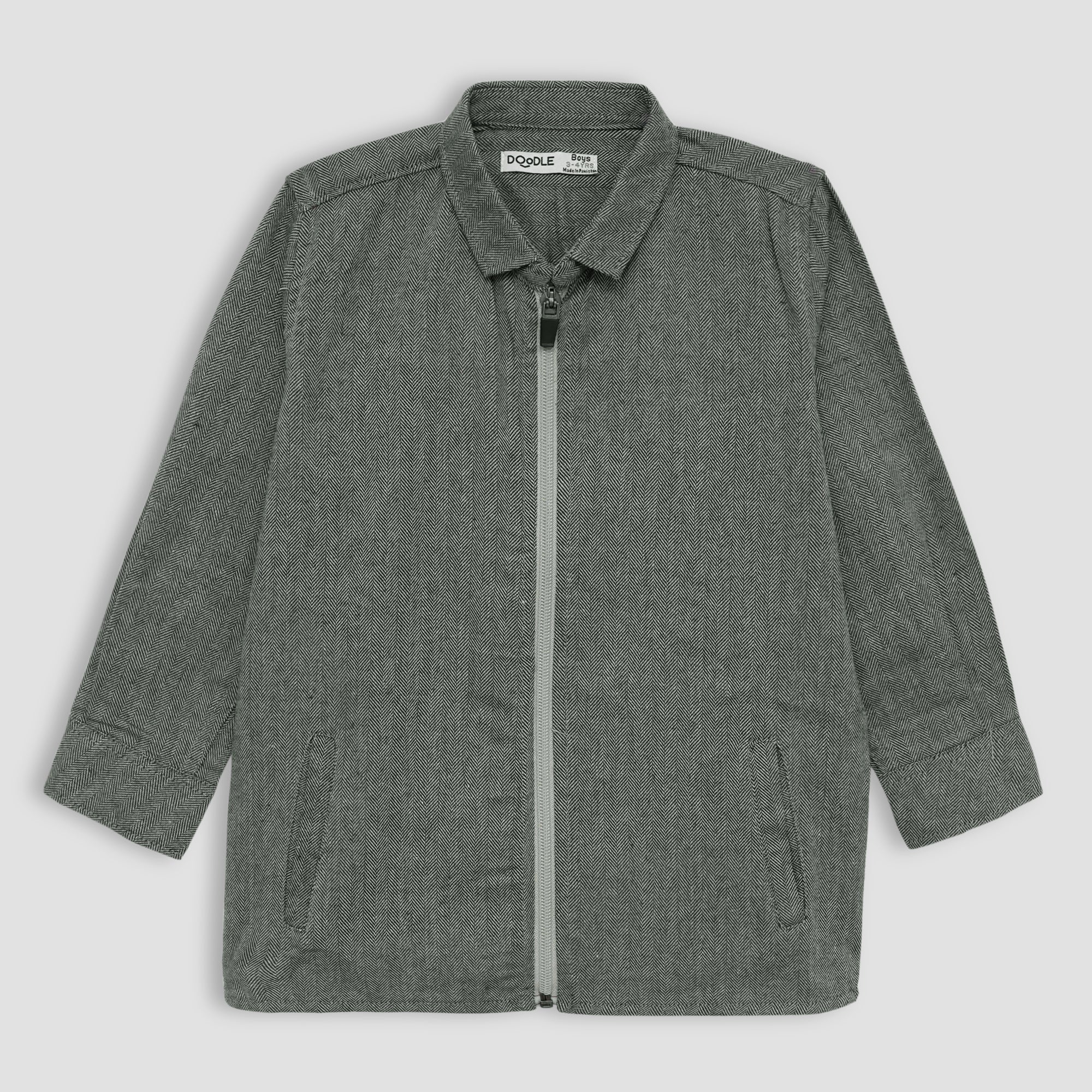 CBTS-19-CROSS ZIP UP YARN DYED SHIRT