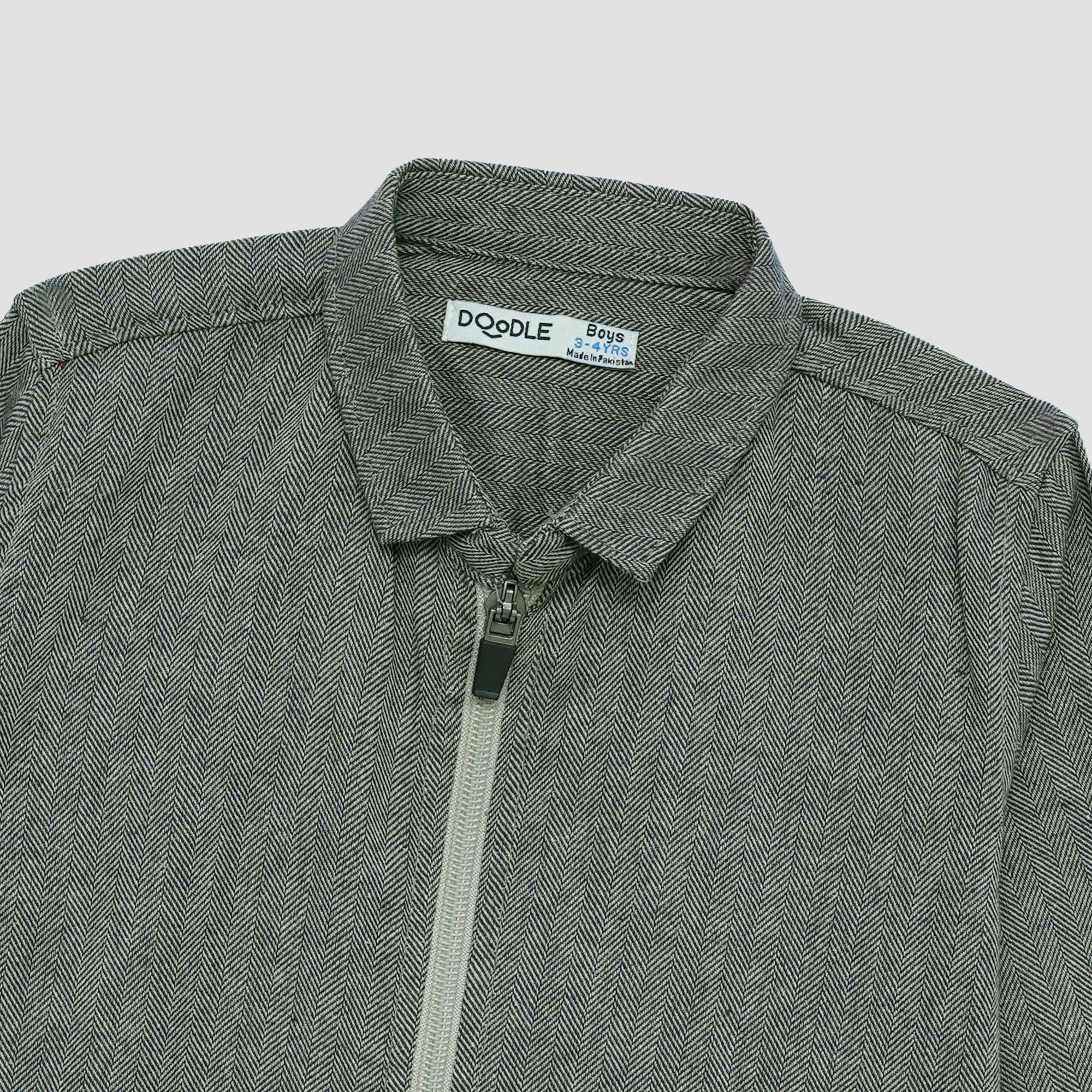 CBTS-19-CROSS ZIP UP YARN DYED SHIRT