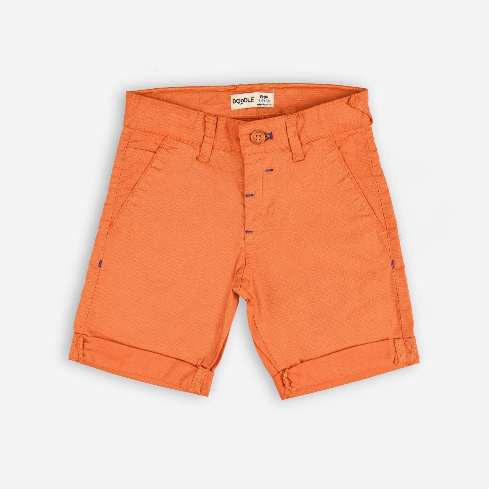 Orange Cotton Shorts