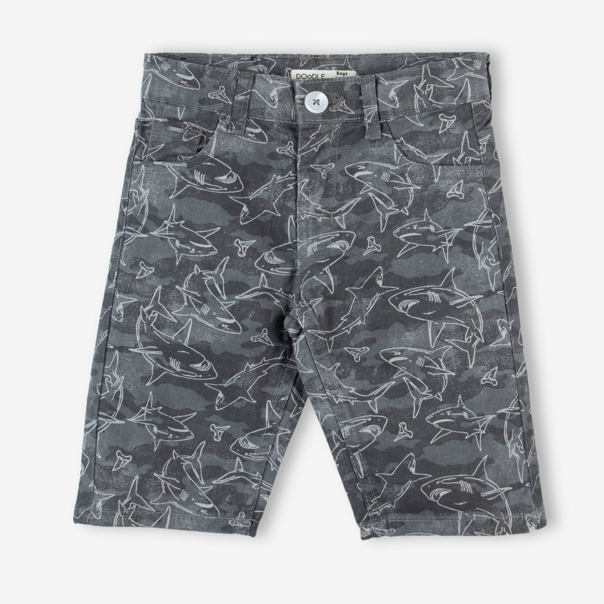 Shark Cotton Printed Shorts