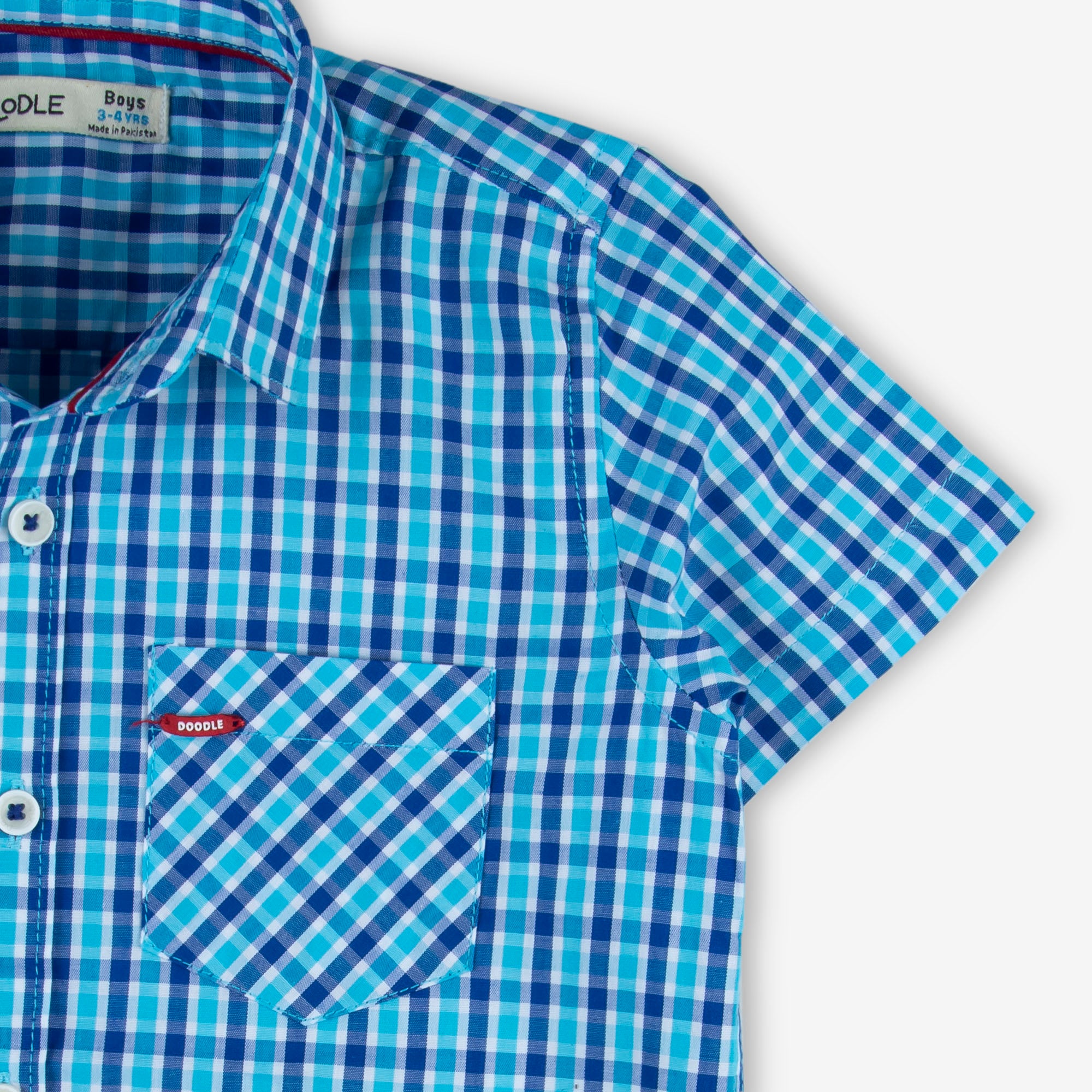 Blue-toned Checkered T-shirt
