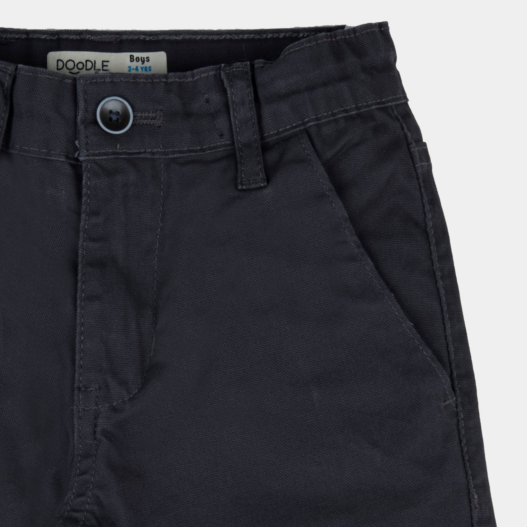 Boys Charcoal Chino Patch