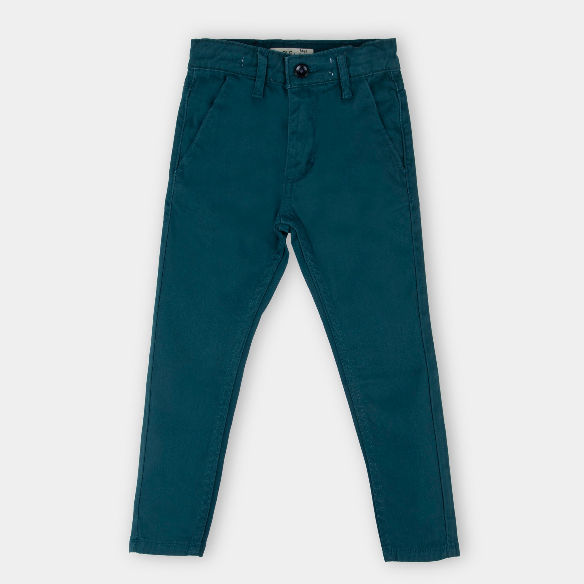 Boys Teal Blue Chino Patch