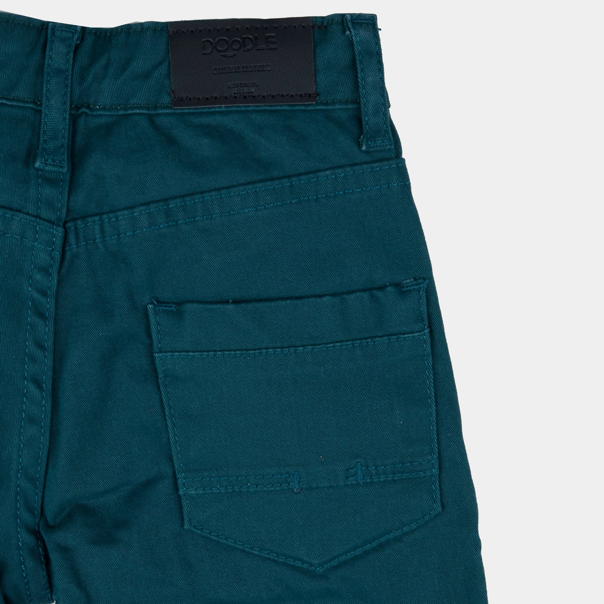 Boys Teal Blue Chino Patch