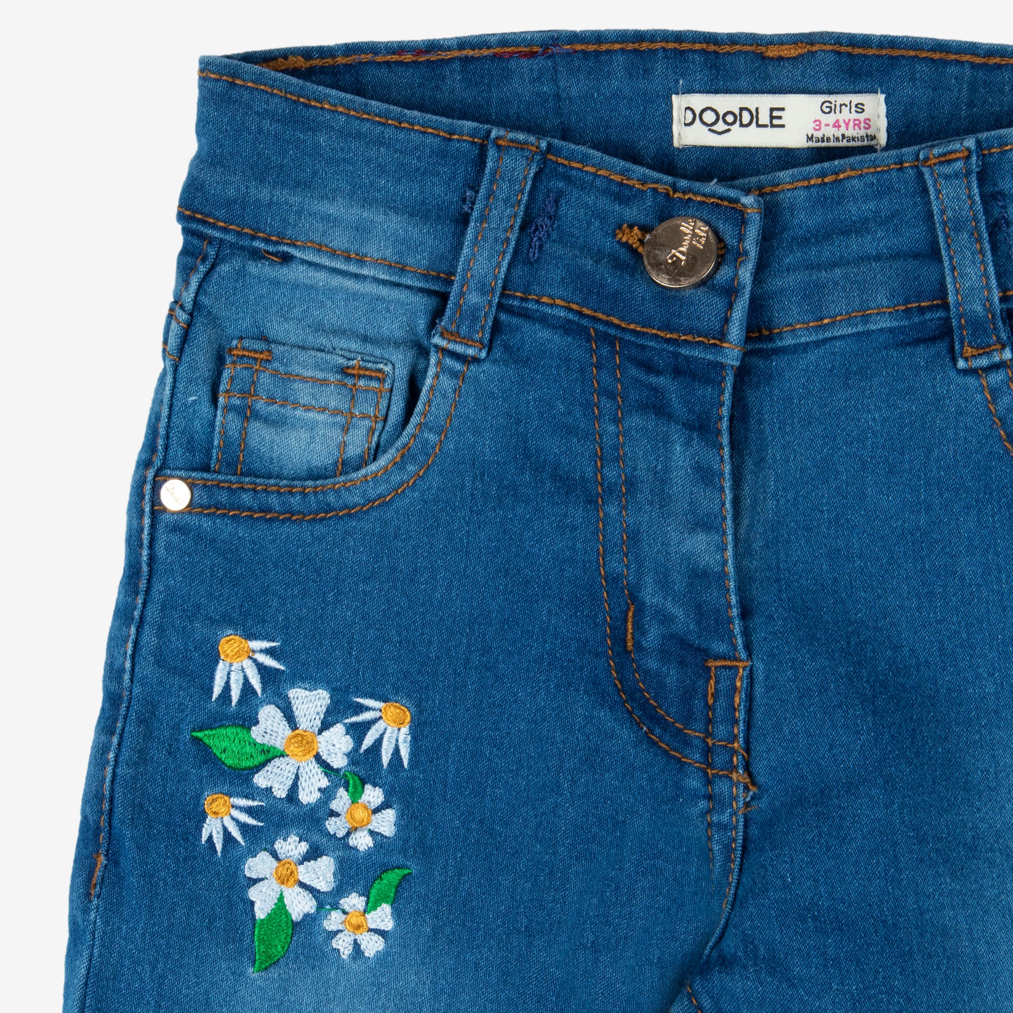 Embroidered Blue Jeans