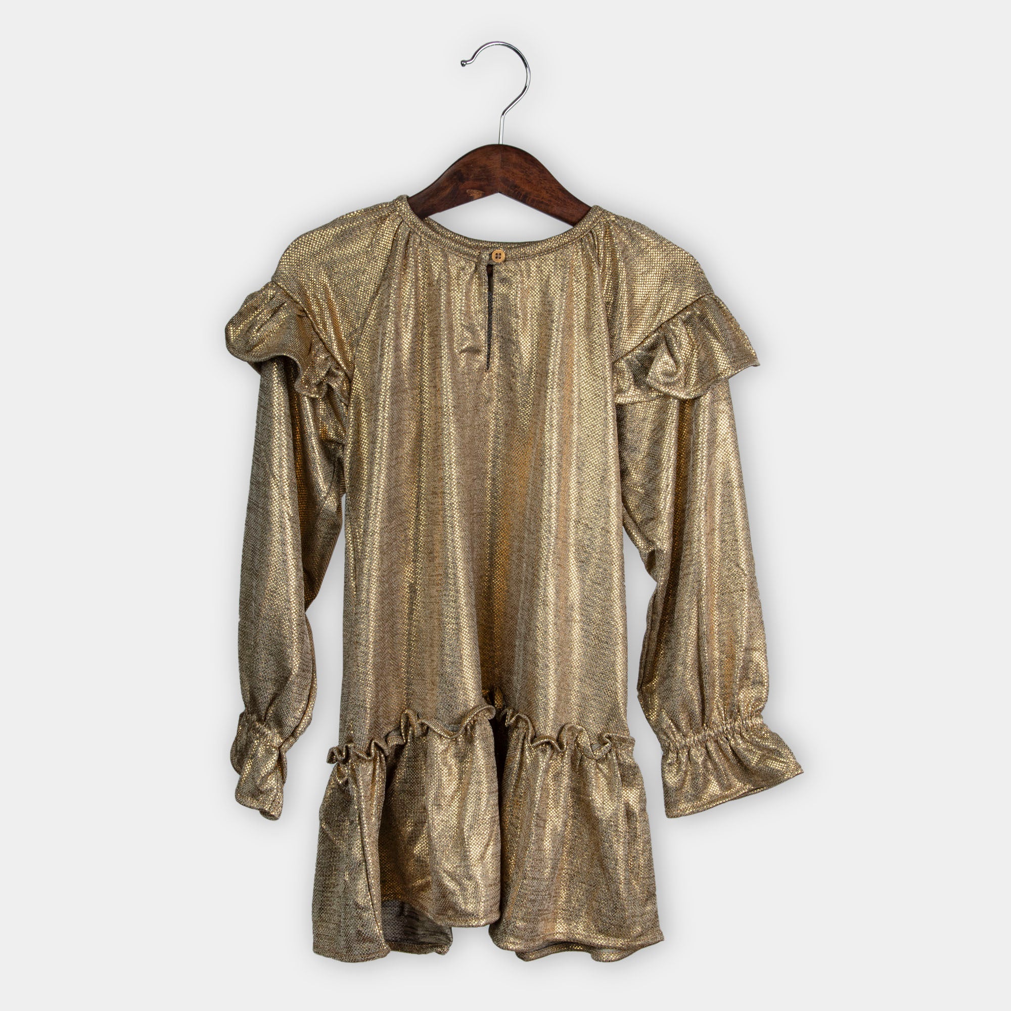 Gold Sequin Bottom Pleated Frock