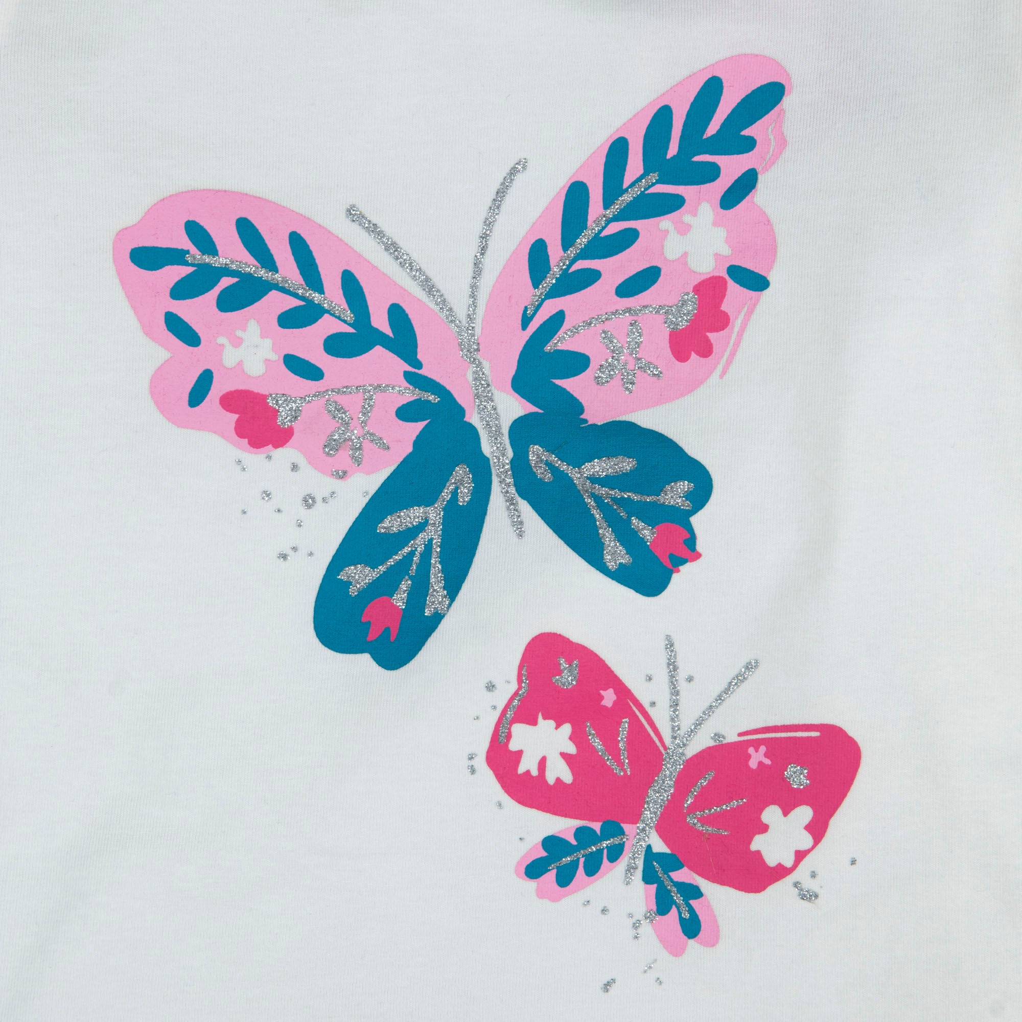 Girls Off White Butterfly Graphic Tee