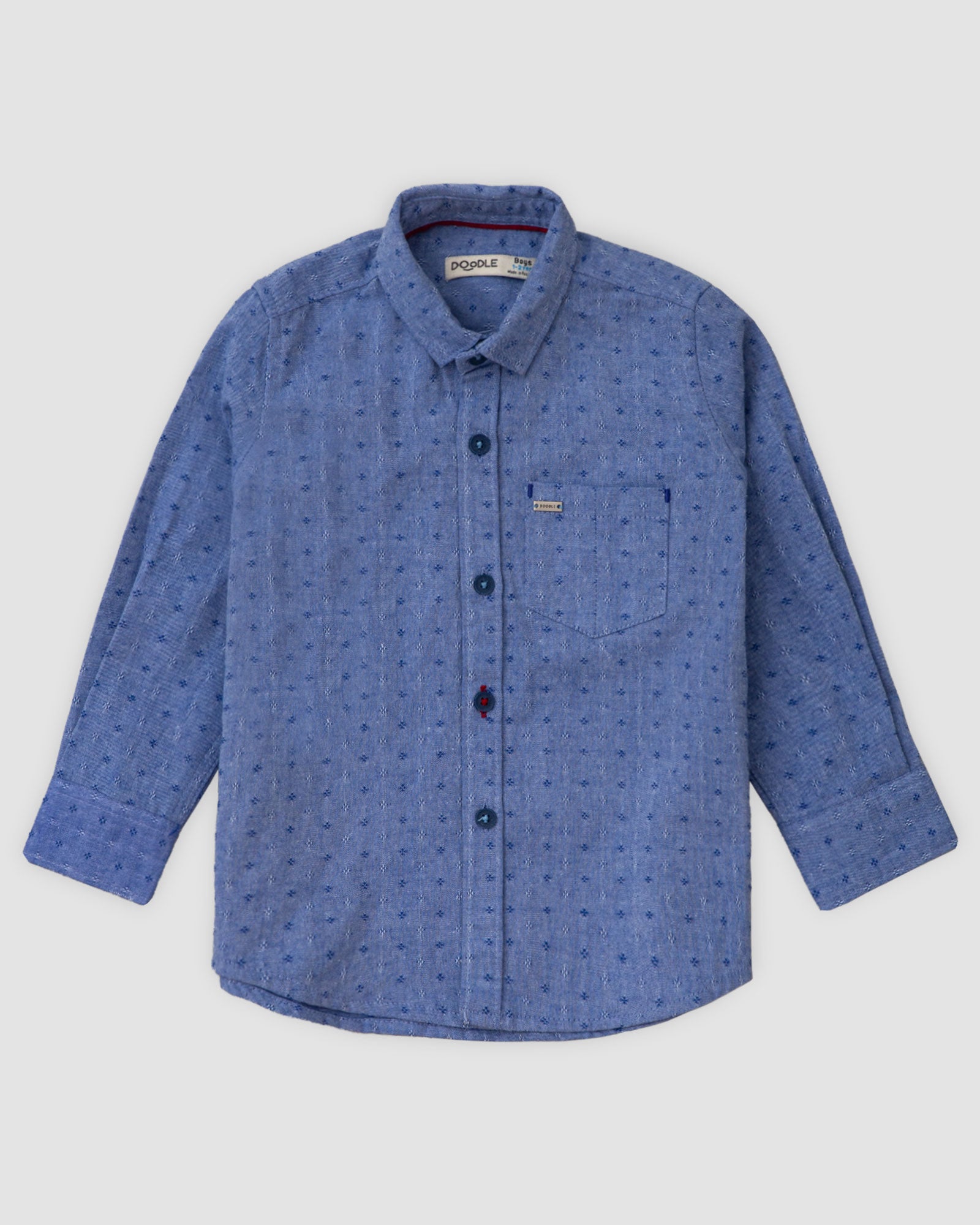 Cut Sew Pocket Shirt Light-Blue