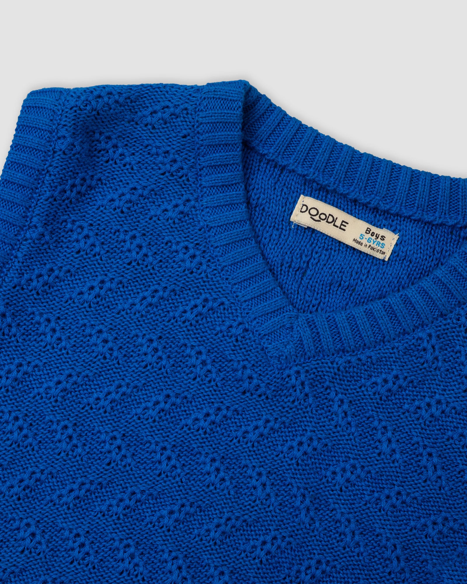 Sweater Jaquard Sleveeless Royal Blue