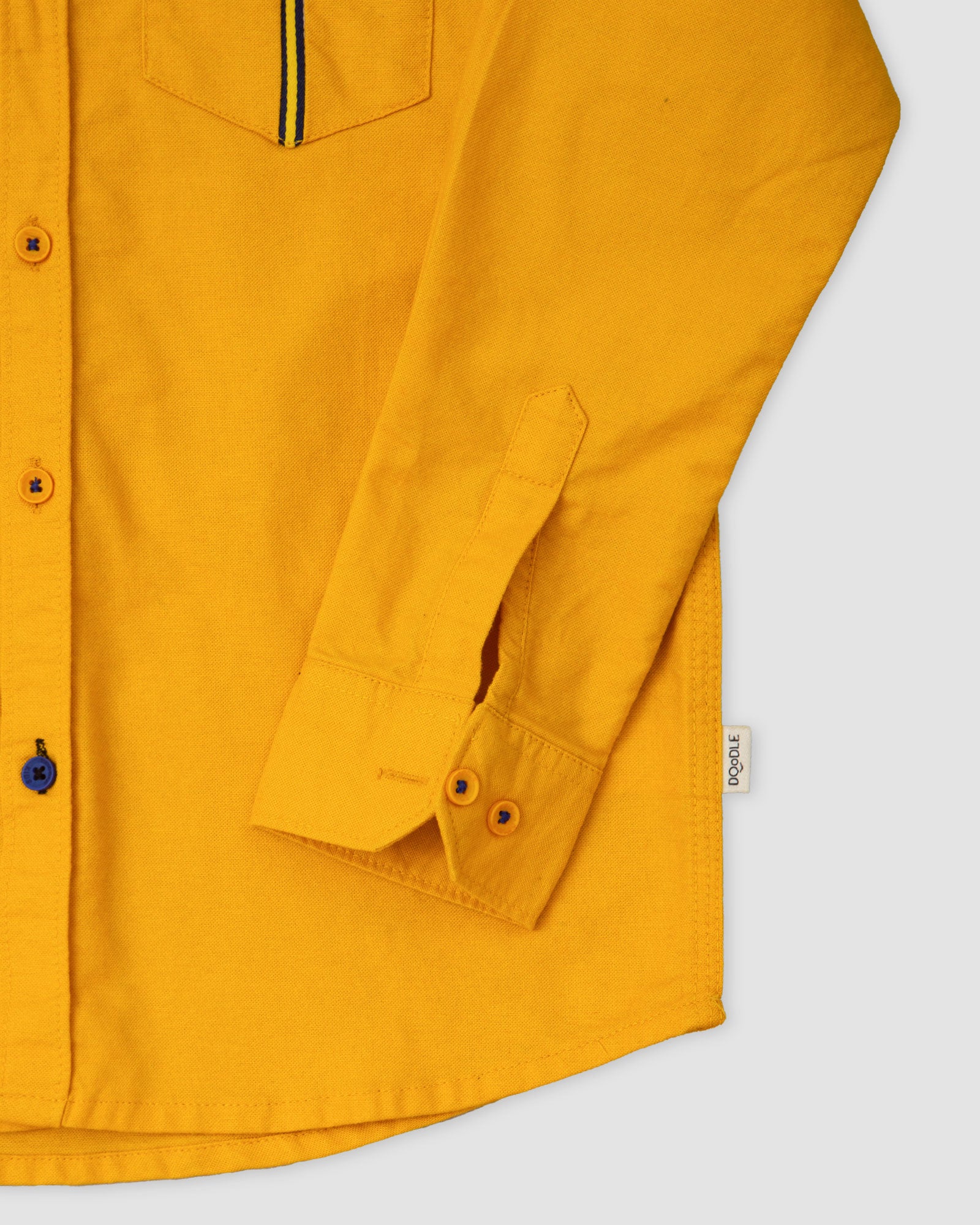 Cut & Sew Fahion Pocket Shirt Mustard