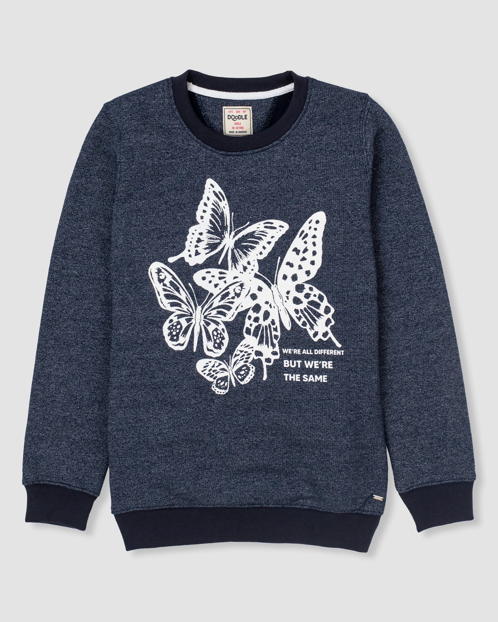 Butterfly Graphic Sweat Shirt Navy