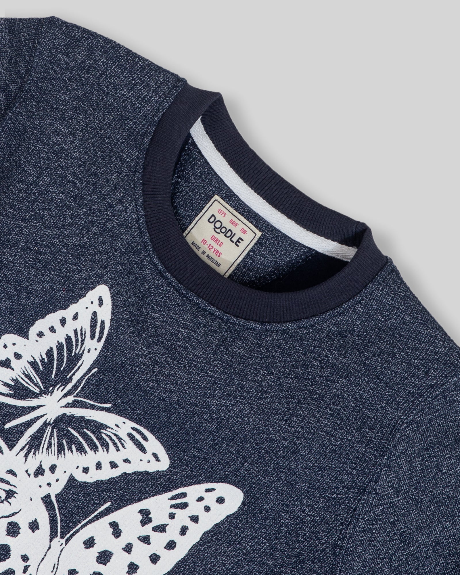 Butterfly Graphic Sweat Shirt Navy