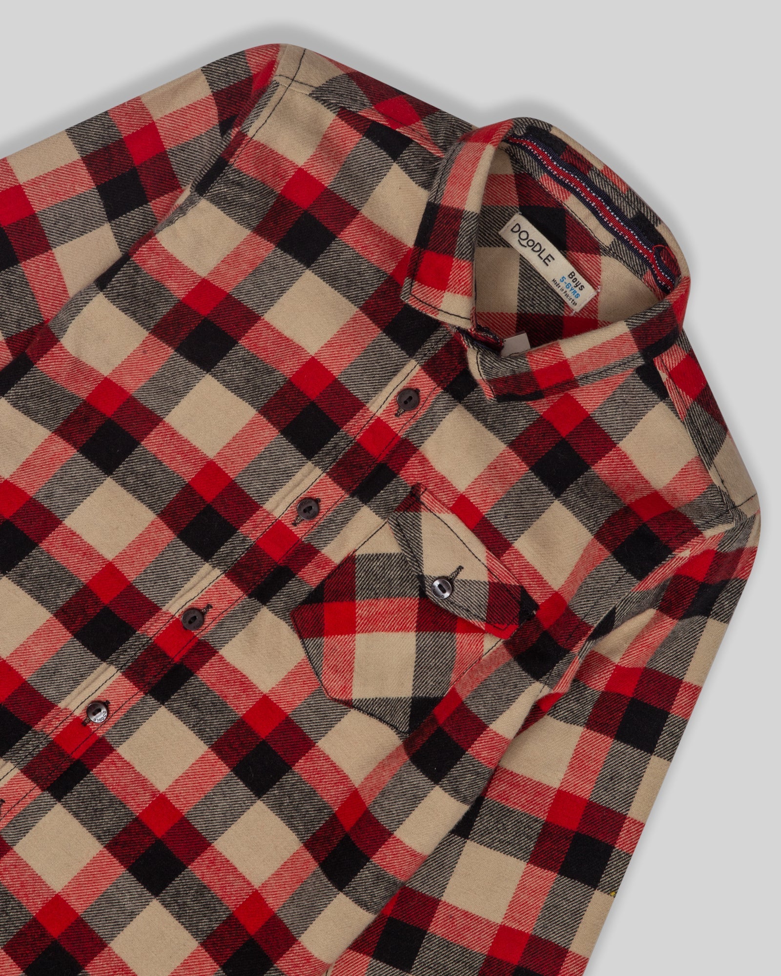 Diagonal Pocket Check Shirt