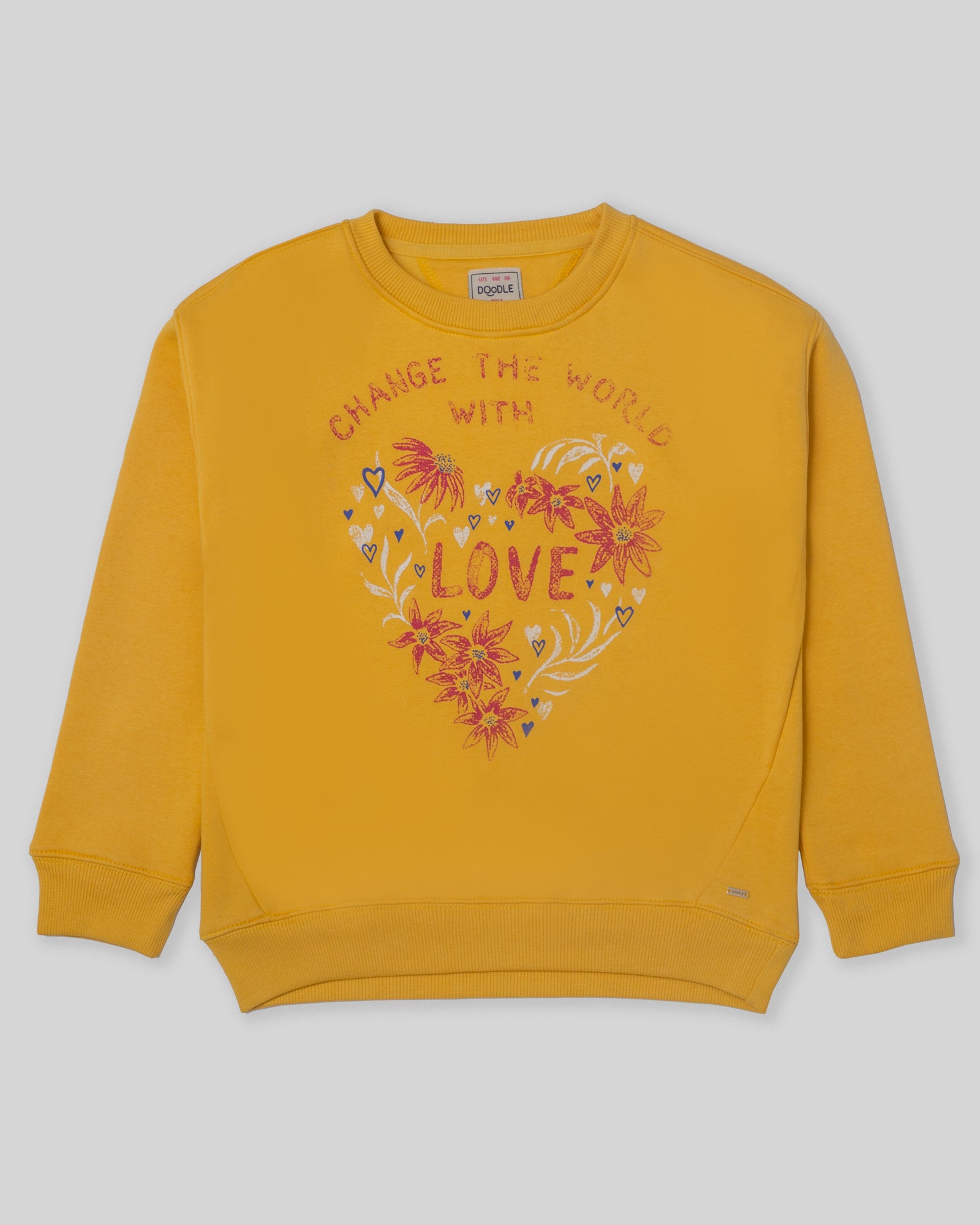 Floral Graphic Sweat Shirt Sunflower Yellow