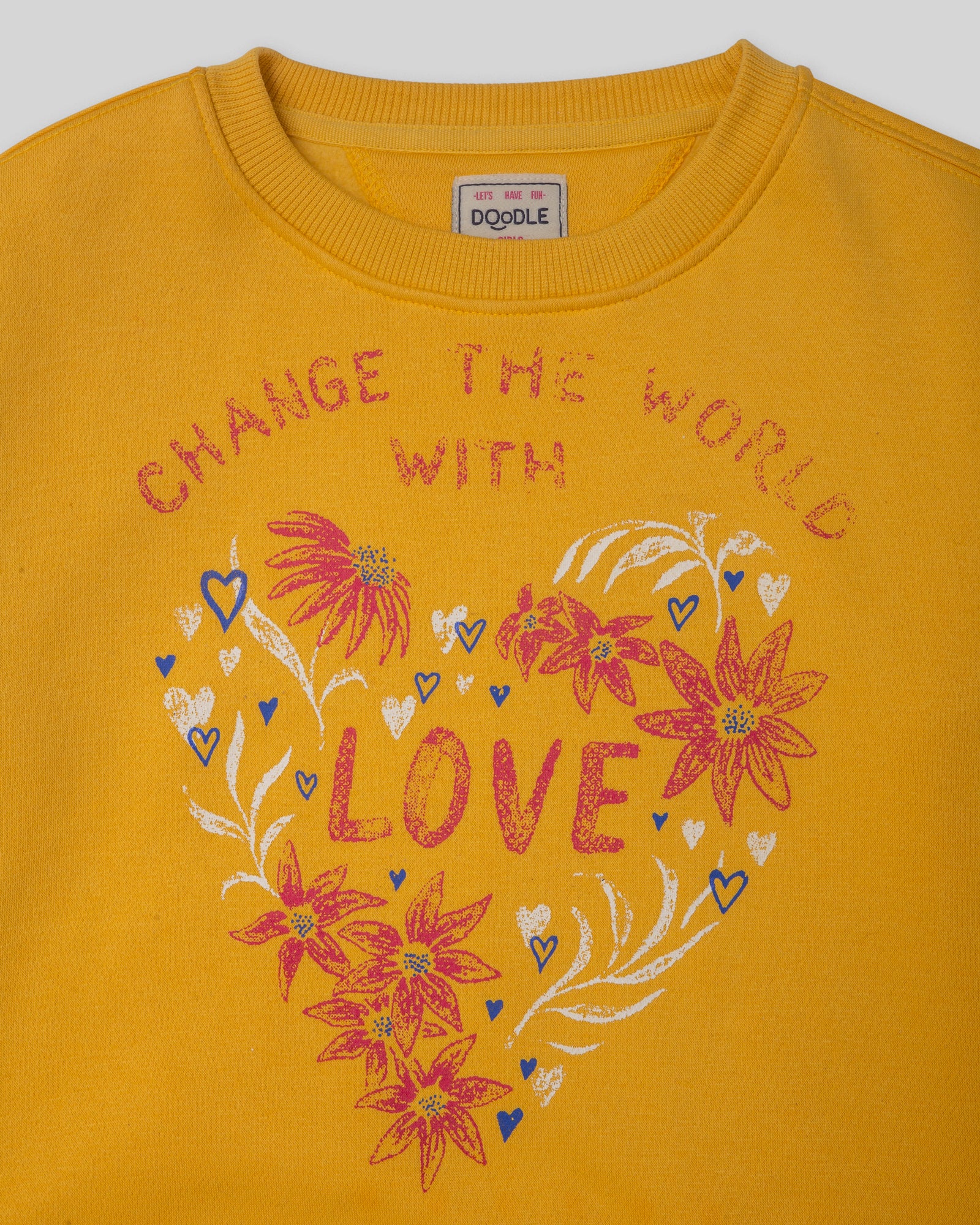 Floral Graphic Sweat Shirt Sunflower Yellow