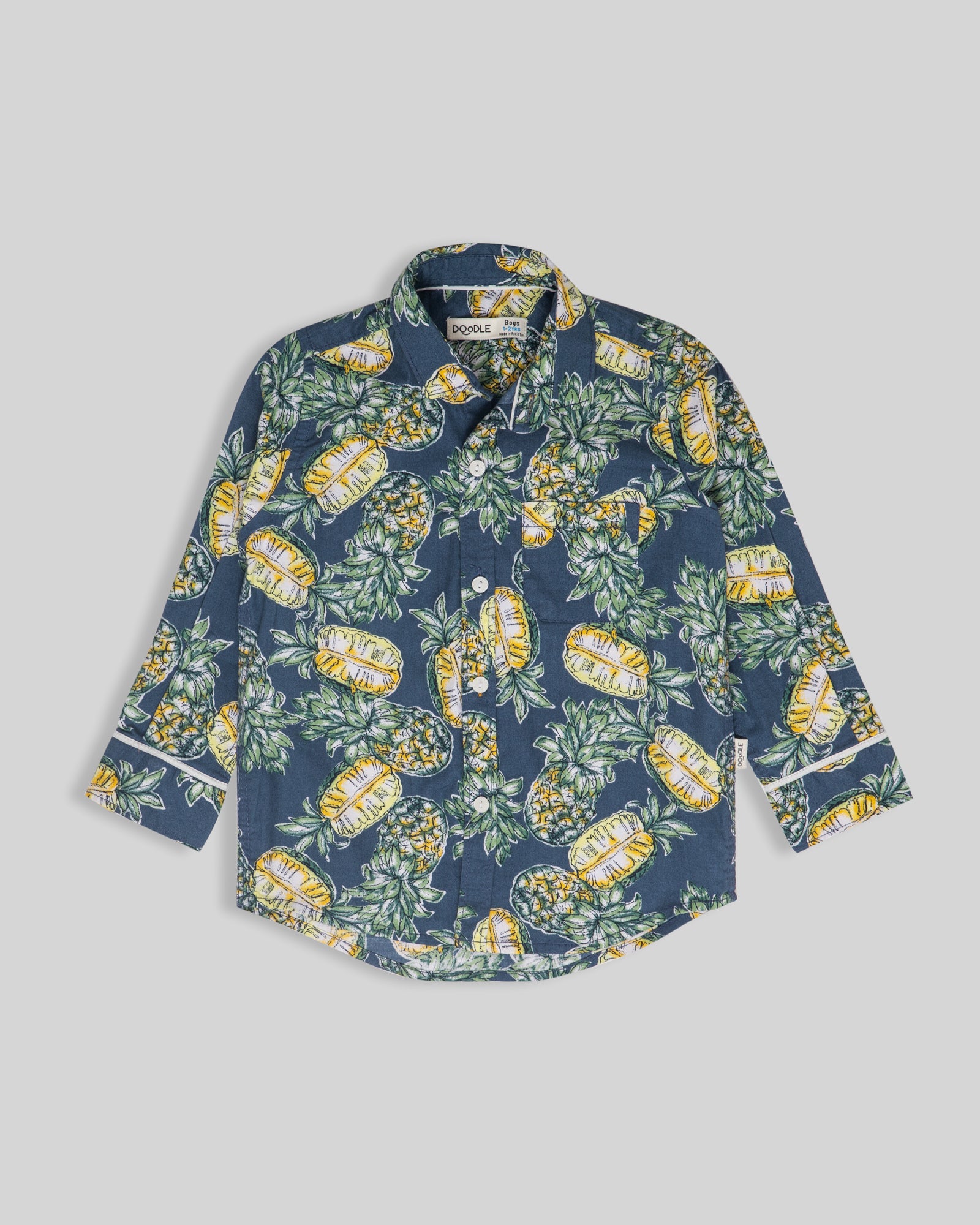 Pineapple Printed Shirt Blue