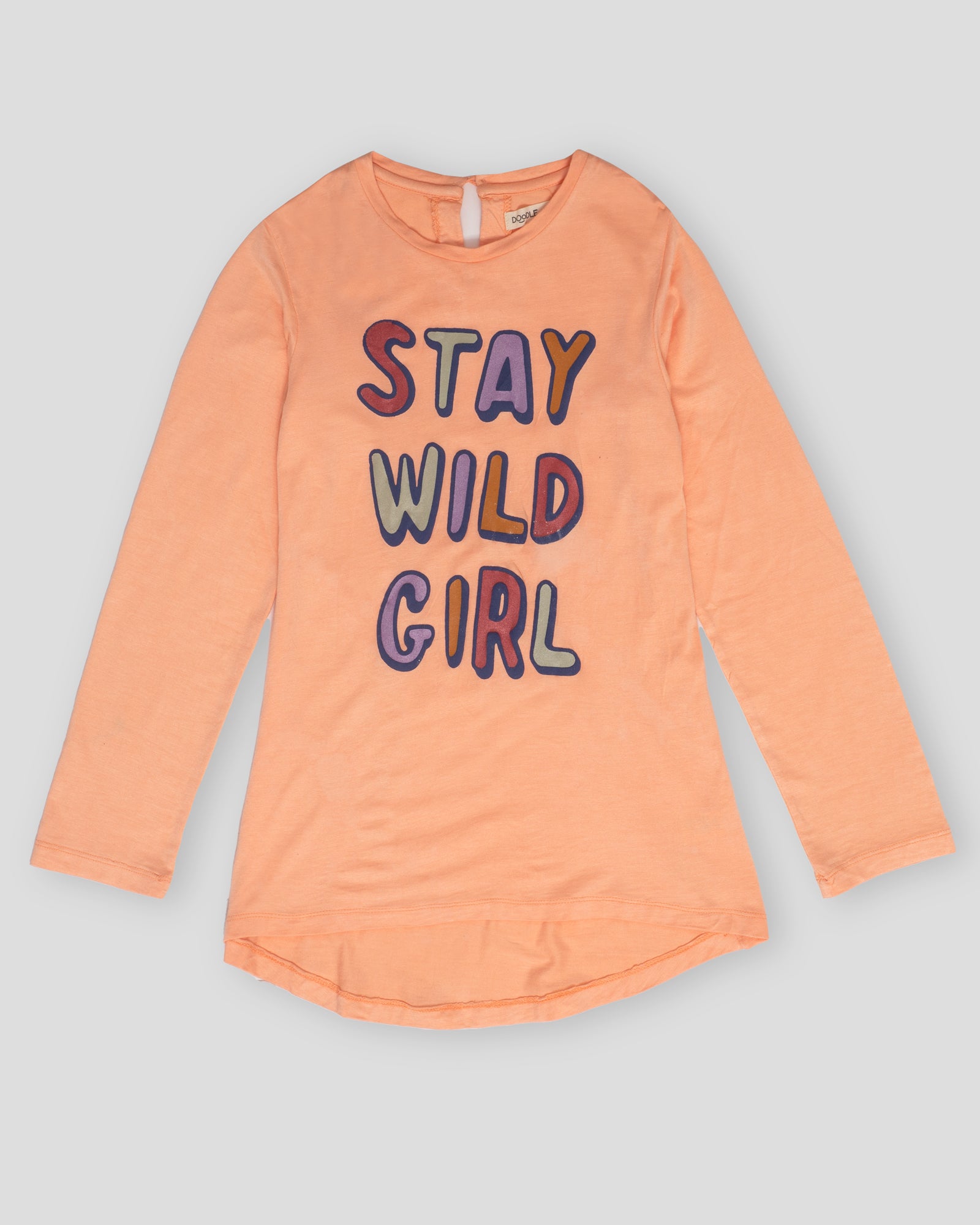 Stay Wild Girl Graphic Tee Peach Pink