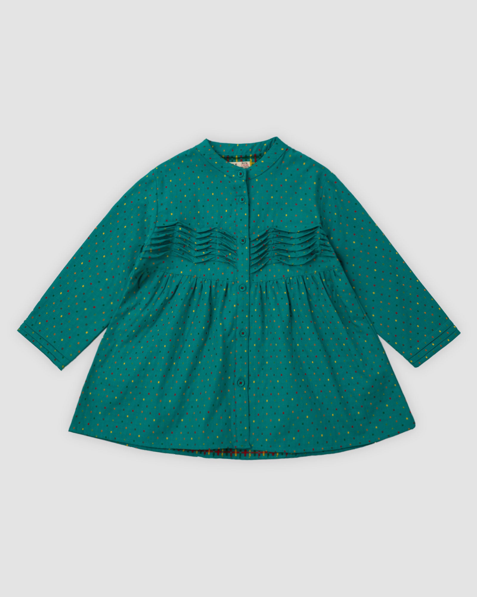 Chest Pleats Top Green